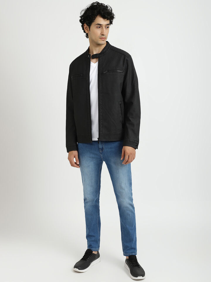 PU BIKER STYLE JACKET image number 4